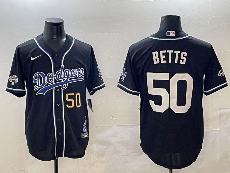 Men Los Angeles Dodgers #50 Betts Black Fashion Game 2025 Nike MLB Jersey style 3068->los angeles dodgers->MLB Jersey